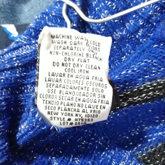 💖Dollhouse Open Front Shrug Sweater💖 Acrylic Blue/Black Sparkles - Picture 11 of 12